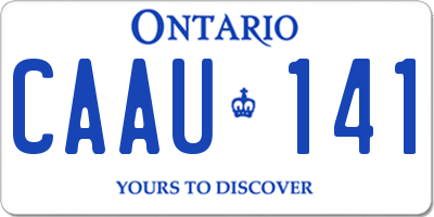 ON license plate CAAU141