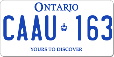 ON license plate CAAU163