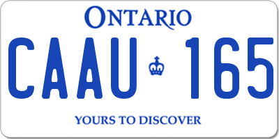 ON license plate CAAU165