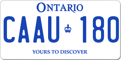 ON license plate CAAU180