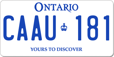 ON license plate CAAU181