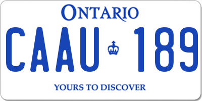 ON license plate CAAU189