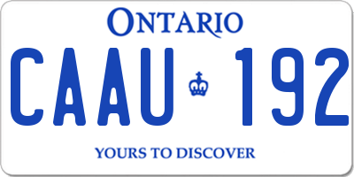 ON license plate CAAU192