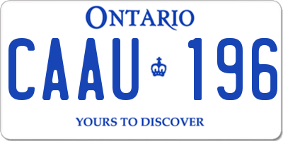 ON license plate CAAU196