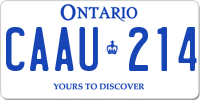 ON license plate CAAU214