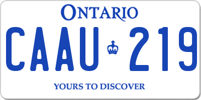 ON license plate CAAU219