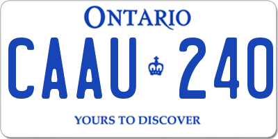 ON license plate CAAU240