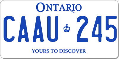 ON license plate CAAU245