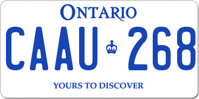 ON license plate CAAU268