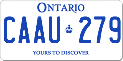 ON license plate CAAU279