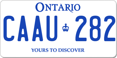 ON license plate CAAU282