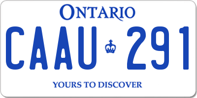 ON license plate CAAU291