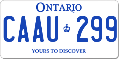 ON license plate CAAU299