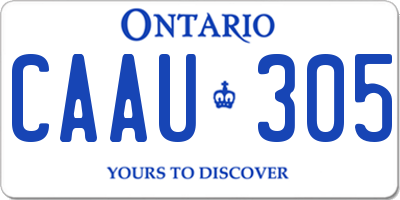 ON license plate CAAU305