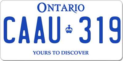 ON license plate CAAU319