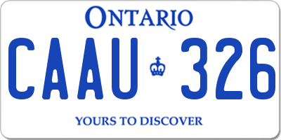 ON license plate CAAU326