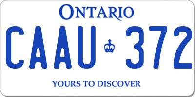 ON license plate CAAU372