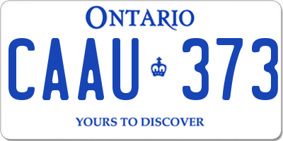 ON license plate CAAU373