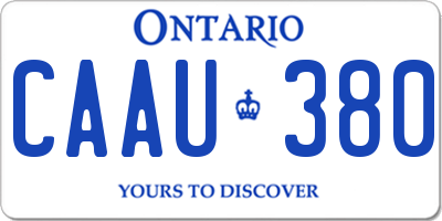 ON license plate CAAU380