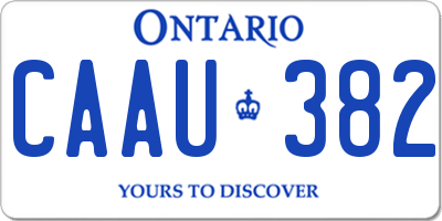 ON license plate CAAU382