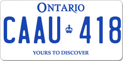 ON license plate CAAU418