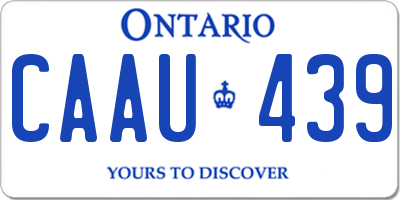 ON license plate CAAU439