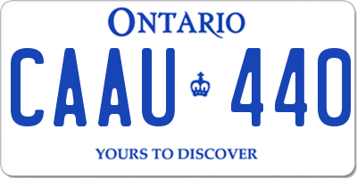 ON license plate CAAU440