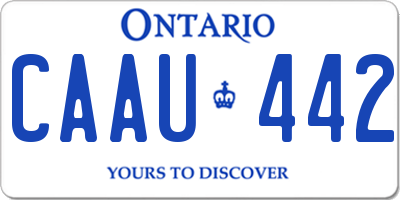 ON license plate CAAU442