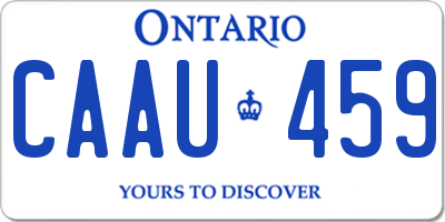 ON license plate CAAU459