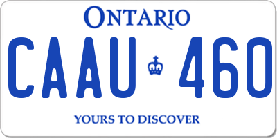 ON license plate CAAU460