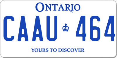 ON license plate CAAU464