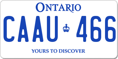 ON license plate CAAU466