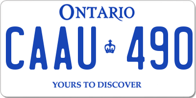 ON license plate CAAU490