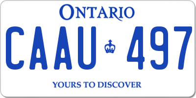 ON license plate CAAU497