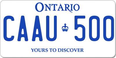 ON license plate CAAU500