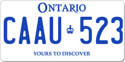 ON license plate CAAU523