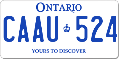 ON license plate CAAU524