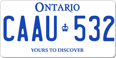 ON license plate CAAU532