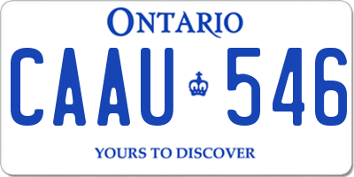 ON license plate CAAU546