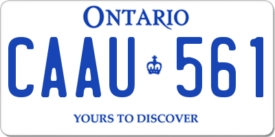 ON license plate CAAU561