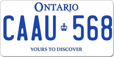 ON license plate CAAU568