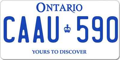 ON license plate CAAU590