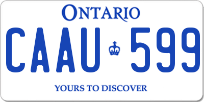 ON license plate CAAU599