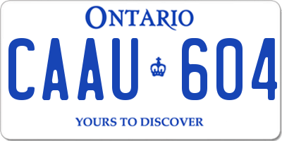 ON license plate CAAU604