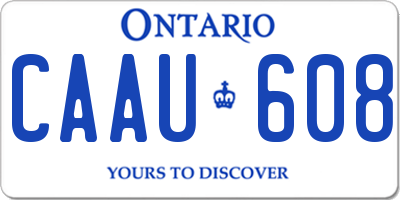 ON license plate CAAU608