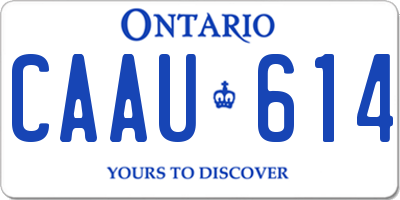 ON license plate CAAU614