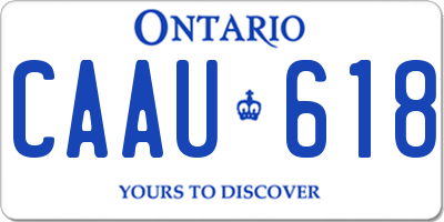 ON license plate CAAU618