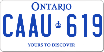 ON license plate CAAU619