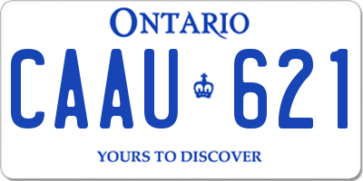 ON license plate CAAU621