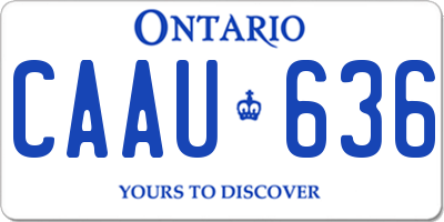 ON license plate CAAU636